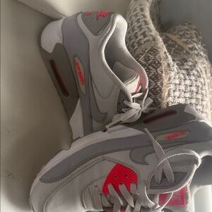Nike Air Max 90 Light Gray with Bright Pink Accents